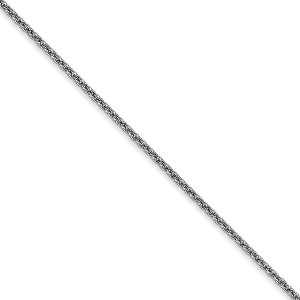 Black Bow Jewelry 1.5mm 10k White Gold Solid Cable Chain Necklace - 1 of 4