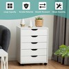 Costway 5 Drawer Chest Storage Dresser Floor Cabinet Organizer with Wheels White - image 4 of 4