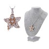 Anna-Kaci Women's Statement Necklace with Teardrop Crystal and Pearl Accents, Gold Tone Chain, Adjustable Length, Bold and Elegant Design - Flower - 2 of 4
