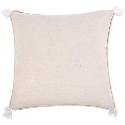 Rose Gold and White Geometric Tassel Throw Pillow