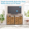 ZACHVO 8-Drawer Dresser with Shelves, Suede Veneer Fronts, Wooden Top, Steel Frame, Adjustable Feet & Anti-Tip Kit – 31.5x11.8x40.6Inch - 3 of 4