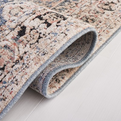 Vivaldi Elegance 4'x6' Blue and Rust Hand-Knotted Area Rug