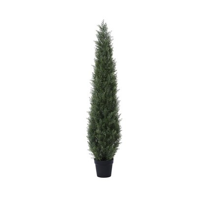 DR.Planzen Artificial Cedar Tree Artificial Cedar Topiary Trees with a pretty light strip  perfect for Christmas Home Decor set of 1 pack.