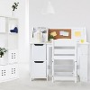 Kids Study Desk and Chair Set, Wooden School Learning Table with Storage, Hutch and Bulletin Board, Children Computer Desk with Chair - 3 of 4
