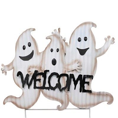 Home & Garden 36.5" Three Welcome Ghost Halloween Yard Decor Direct Designs International  -  Decorative Garden Stakes