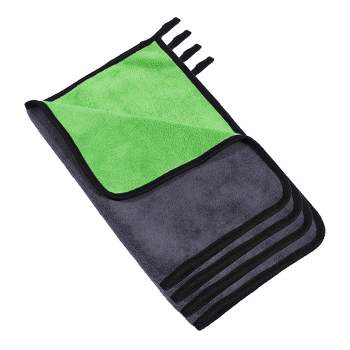 Unique Bargains 600GSM Highly Absorbent Microfibre Car Drying Towel 11.81"x15.75" Gray Green 4 Pcs