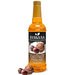 Syruvia Chestnut Praline Syrup - 25.4 fl oz. Premium Flavoring Syrup For Coffee - 1 of 4
