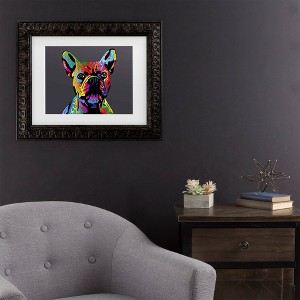 Trademark Fine Art Michael Tompsett French Bulldog Gray Matted Framed Art - 1 of 4
