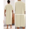 Lars Amadeus Men's Loose Fit Short Sleeves Stand Collar Zipper Long Nightgown - 4 of 4