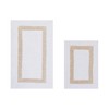 Hotel 2 PC Bath Rug 100% Premium Cotton Tufted Weave Two Tone Reversible Bathroom Rug, Super Soft Absorbent, Machine Washable Bath Mat - 2 of 4
