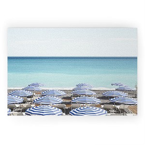 Henrike Schenk - Travel Photography Blue Beach Umbrellas Photo Welcome Mat -Society6 - 1 of 3