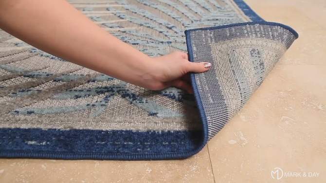 Mark & Day Eleveld Rectangle Woven Indoor and Outdoor Area Rugs Dark Blue, 2 of 9, play video