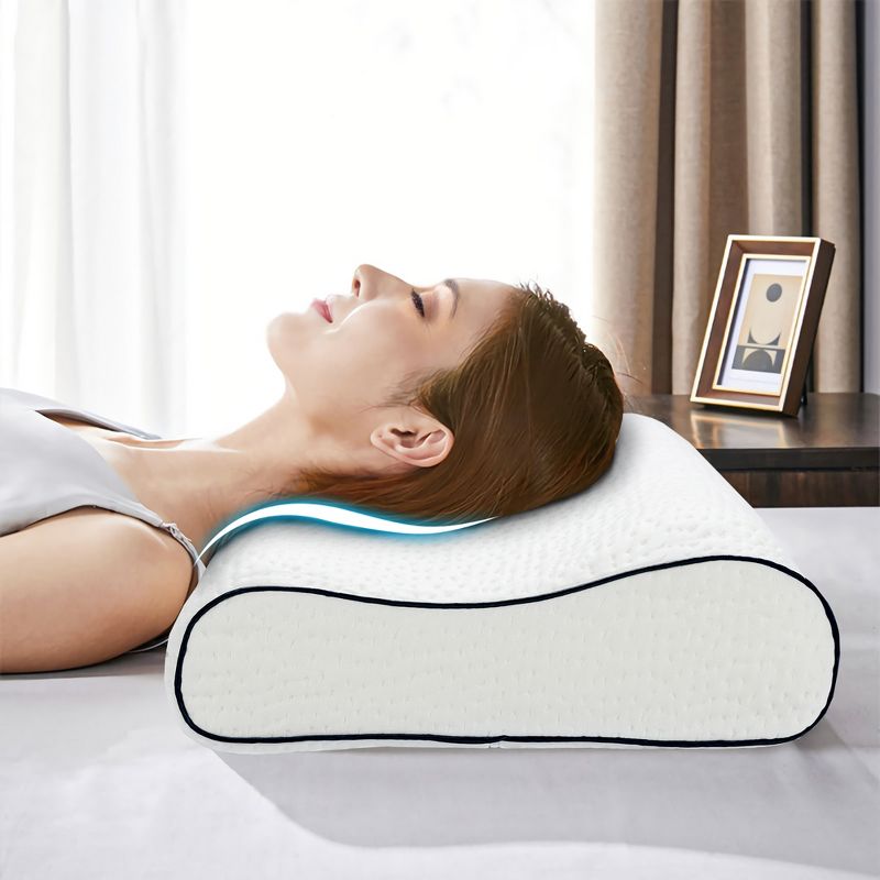 Costway Memory Foam Sleep Pillow Orthopedic Contour Cervical Neck Support White, 5 of 11