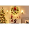 Yaheetech 30in Artificial Christmas Wreath Holiday Accent Decoration with 110 LED Lights & 300 PVC Tips, Green - 2 of 4