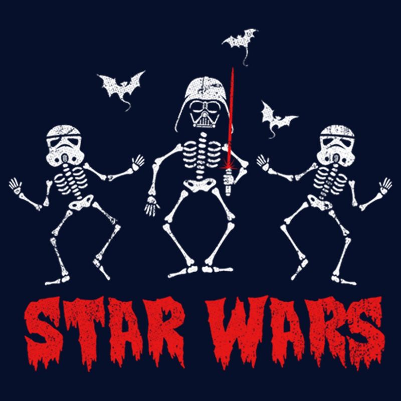 Men's Star Wars Halloween Vader Skeletons Pull Over Hoodie, 2 of 5