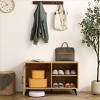 Freya 24.4" Height Shoe Rack Multifunctional 2-Tier Organizer and 1 Storage Rattan Mesh Cabinet for 6 Pairs Shoes-Maison Boucle - 3 of 4