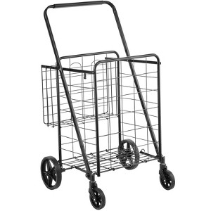 VYNXARIA Folding Shopping Cart, Jumbo Grocery Cart with Double Baskets - 1 of 4