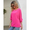 Womens Shirt Round Neck Puff Sleeve Tops 2025 Summer Loose Balloon Sleeve Work Office Blouse for Women - 3 of 4