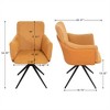 GDFStudio Bobby Modern 19“ Linen Upholstered Swivel Chair with Iron Tube Legs(Set of 2) - 3 of 4