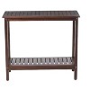CAVINAS Acacia Wood Patio Table,42" Outdoor Side Table with Slatted Design,Multi-Purpose Patio End Table for Indoor,Outdoor - 2 of 4