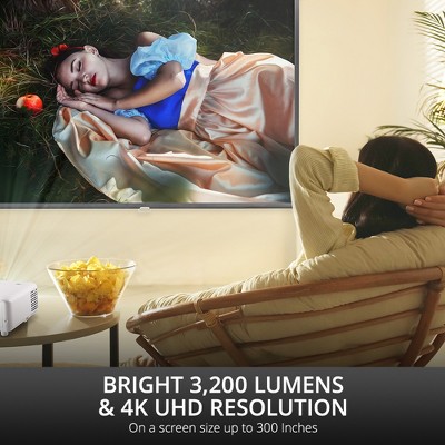 ViewSonic White 4K UHD Home Theater Projector with HDMI and USB