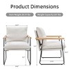 Syemin Accent Chairs Modern Upholstered Living Room Chair Comfy Reading Chair Vanity Chair Wood Armrests Single Sofa Chair, White, 23.82"*27.76"*31.5" - 3 of 4