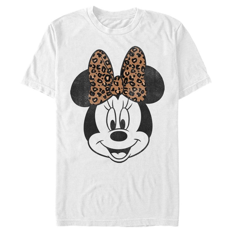 Men's Mickey & Friends Mickey & Minnie Mouse Cheetah Print Bow T-Shirt, 1 of 5