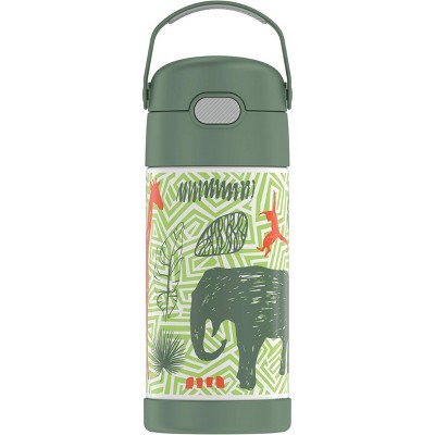 Image of Thermos 12oz FUNtainer Water Bottle with Bail Handle - Green Jungle Kingdom