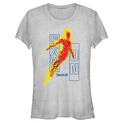 Juniors The Fantastic Four: First Steps Human Torch Flame On Pose T Shirt