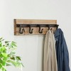 6"x24" Wood 5 Hanger Wall Hook Brown - Olivia & May: Industrial Style, Keyhole Back, 20 lbs Capacity - 2 of 4