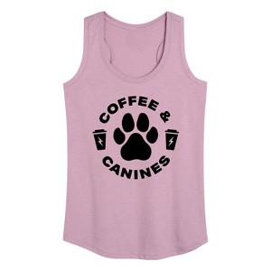 Women's - Instant Message - Coffee And Canines Graphic Racerback Tank - 1 of 4