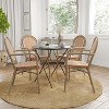 Merrick Lane Celia Set of Four Stacking Thonet Bistro Style Chair with Arms, PE Rattan Seat, and Metal Frame for Indoor/Outdoor Use - 2 of 4