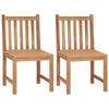 vidaXL Heavy-Duty Patio Chairs - Set of 2 in Solid Teak Wood with Waterbase Finish - Perfect for Indoor/Outdoor Use - Farmhouse Style - 2 of 4