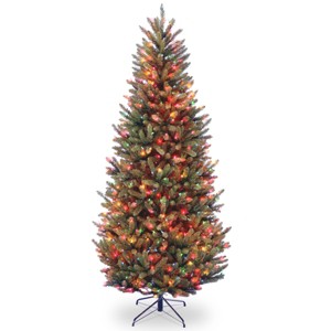 7.5' Prelit Slim Natural Fraser Fir Artificial Christmas Tree Multicolor Lights - National Tree Company - 1 of 3