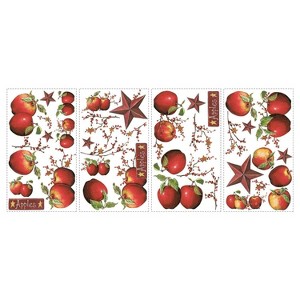 Country Apples Peel and Stick Wall Decal Red - RoomMates: Vinyl Self-Adhesive Modern Decor, 40pc - 1 of 4