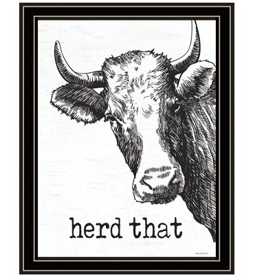 HomeRoots Herd That Black Framed Print Bathroom Wall Art