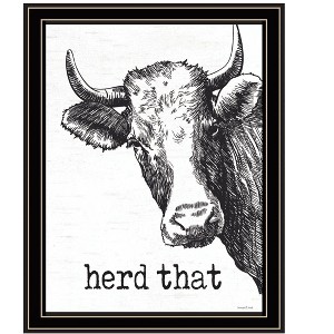 HomeRoots Herd That Black Framed Print Bathroom Wall Art - 1 of 3