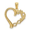 Black Bow Jewelry 14k Yellow Gold Mom on Heart with Infinity Symbol Pendant, 18mm - 3 of 4