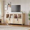 Sideboard Buffet Cabinet with 4 Glass Doors, 55" Buffet Table Coffee Bar Wine Bar Display Cabinet for Kitchen Dining Room, Living Room - 2 of 4