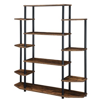 52.5" Designs2Go Wall Unit Bookshelf Barnwood/Black Poles - Breighton Home