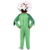 HalloweenCostumes.com 4T   Toddler’s Puffball Dandelion Halloween Costume | Cute Green Flower Plant Jumpsuit with Headpiece, White/Green/Green - 3 of 4
