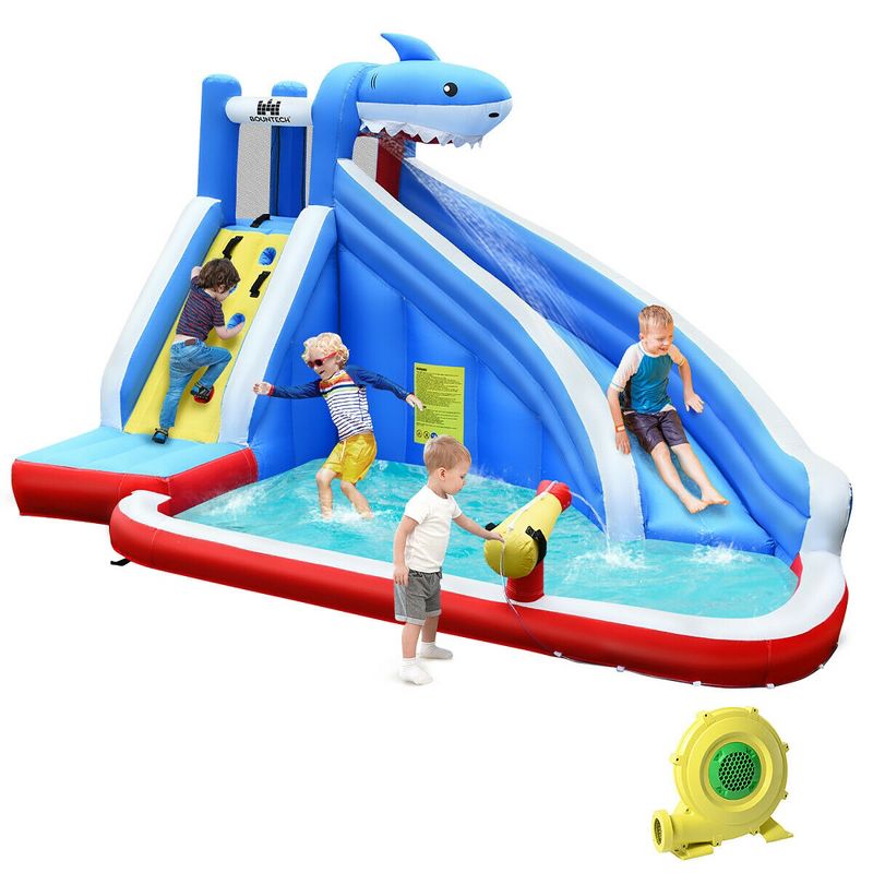 Costway Inflatable Water Slide Animal Shaped Bounce House Castle Splash Water Pool W/750W Blower, 1 of 11