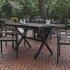 Flash Furniture Finch Commercial Grade X-Frame Outdoor Dining Table 59" x 35.5" with Faux Teak Poly Slats and Metal Frame - 2 of 4