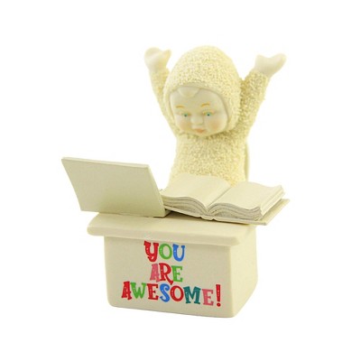 Dept 56 Snowbabies 3.0 Inch You Are Awesome Computer Books Figurines