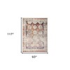 Beige Rust and Navy Floral Medallion Power Loom Area Rug - 3 of 4
