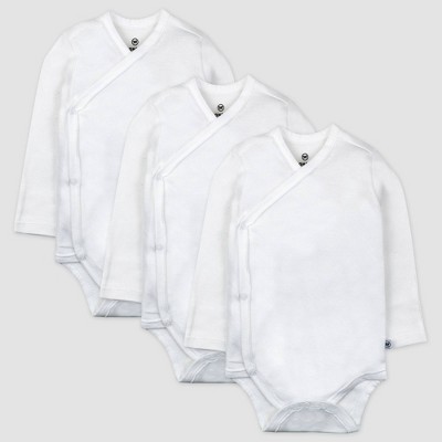  HonestBaby 3-Pack Organic Cotton Long Sleeve Side-Snap Kimono  Tops, Bright White, Preemie: Clothing, Shoes & Jewelry