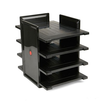 Mind Reader 4 Tier Desktop Document and Folder Tray Organizer, Black