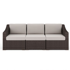 Martha Stewart Bedford Indoor-Outdoor Modular Patio Sofa in Rattan Wicker with All-Weather Cushions - 1 of 4