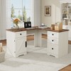 Garvee 60" Executive L Shaped Desk, Home Office Desk with File Drawers and Adjustable Side, Corner Computer Desk - 3 of 4