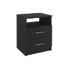 Gulches Olivenza 2-Drawer Nightstand - White Finish with Open Shelf, 19.9"H Particle Board Bedside Table & Smooth Metal Hardware - 3 of 4